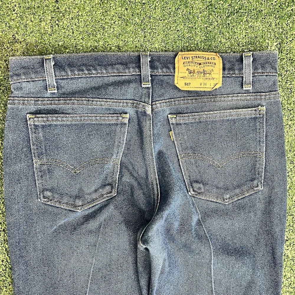 Vintage Levis 517 Jeans 36x30 Bootcut Denim Orange Tab Jeans USA 34x27 Fit